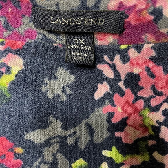 Lands End Long Sleeveless Floral Dress Faux Wrap Around Bodice Plus Size 3X u - Picture 8 of 10